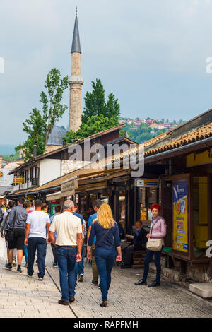 Bascarsija alten Bazar, Sarajevo, Bosnien und Herzegowina Stockfoto