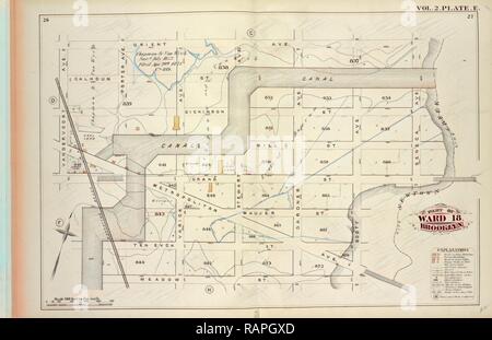 Vol. 2. Platte, E. Karte von Orient Ave., City Line, Wiese St., Kanal, vandervoort Ave. gebunden, einschließlich Calhoun St neuerfundene Stockfoto