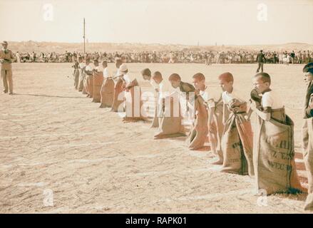 Dritte jährliche Sportveranstaltung der staatlichen Schulen der Jerusalem sub-District, auf Regierung arabische Hochschule neuerfundene Stockfoto