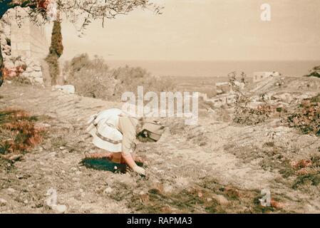 Tripoli, Familie Filme, die Dechards. 1946, Libanon. Neuerfundene durch Gibon. Klassische Kunst mit einem modernen Touch neuerfundene Stockfoto