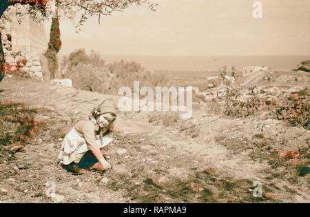 Tripoli, Familie Filme, die Dechards. 1946, Libanon. Neuerfundene durch Gibon. Klassische Kunst mit einem modernen Touch neuerfundene Stockfoto