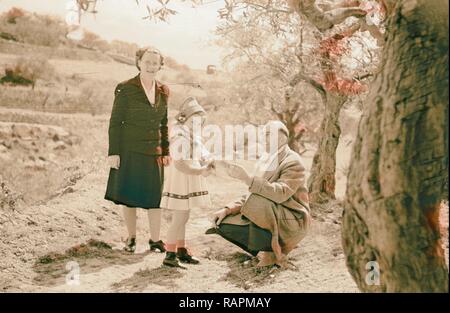 Tripoli, Familie Filme, die Dechards. 1946, Libanon. Neuerfundene durch Gibon. Klassische Kunst mit einem modernen Touch neuerfundene Stockfoto