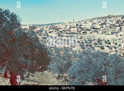 Beit-Jala, Zelzah, Haus Sauls. Ich Sam910. 1950, West Bank, Bethlehem, Israel. Neuerfundene durch Gibon. Klassische Kunst mit Neuerfundene Stockfoto