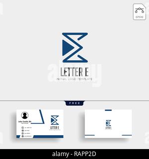 Buchstabe E genannten Monoline-Versicherern kreative logo Vorlage qith Visitenkarte Stock Vektor