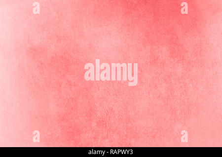 Lückenhaft und Grunge fasrigen Papier Hintergrund Textur mit coral Farben verblassen in Richtung Weiß. Stockfoto