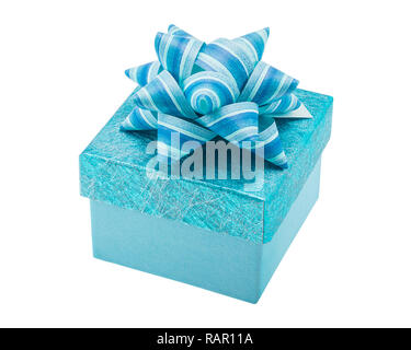 Winter Geschenkbox mit gestreiften Bug Stockfoto