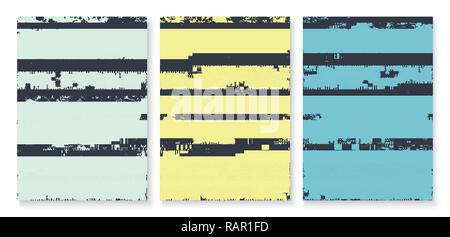 Glitched Poster Set Stock Vektor