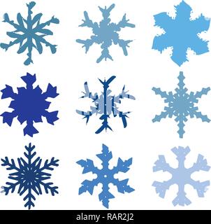 Chunky Marker Schneeflocken Set-03 Stock Vektor