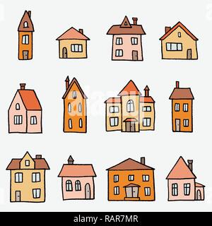 Doodle home-Cartoon Stil Vector Illustration. Stock Vektor