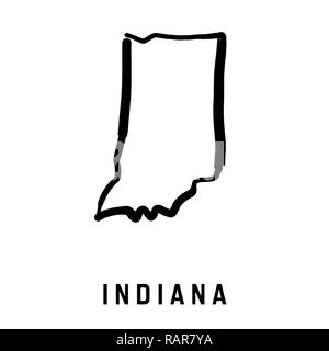 Indiana State map outline-glatten vereinfachte US-form Karte Vektor. Stock Vektor