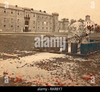 Die Zitadelle und die Südlichen Military Academy, Charleston, S.C., die Reste der Betonwand in der Zeit gebaut Neuerfundene Stockfoto