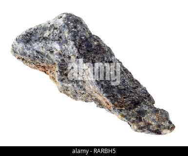 Makrofotografie von natürlichen Mineral aus geologische Sammlung - raw Biotit nephelinsyenit Rock auf weißem Hintergrund Stockfoto