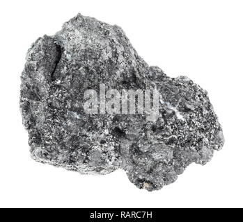 Makrofotografie von natürlichen Mineral aus geologische Sammlung rough-Graphit Stein auf weißem Hintergrund Stockfoto
