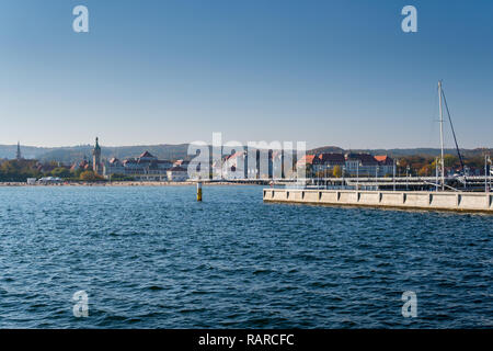Oktober 2018, Sopot, Polen: Landschaft mit Gebäuden am Ufer der Stadt Sopot in poalnd Stockfoto