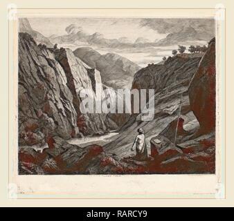 Charles-Fran çois Daubigny, Hieronymus, Französisch, 1817-1878, 1840, Radierung. Neuerfundene durch Gibon. Klassische Kunst mit einem Neuerfundene Stockfoto