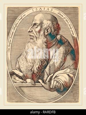 Theodor Galle nach Jan van der Straet (Flämisch, C. 1571-1633), Isaias, veröffentlicht 1613, Gravur auf Bütten neuerfundene Stockfoto