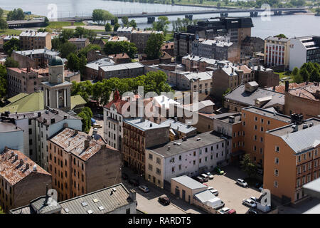 Riga/Lettland - Mai 2016: Die Stadt Riga von oben. Stockfoto