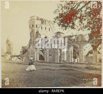 Lanthony Abbey, Llanthony Priory einer zerstörten ehemaligen Augustiner Kloster in der abgeschiedenen Vale von Ewyas, einem steilen seitig einmal Neuerfundene Stockfoto