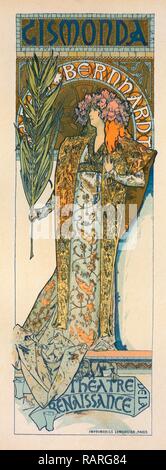 Plakat für das Théâtre de la Renaissance, Gismonda. Mucha, Alphonse Marie (1860-1939), Künstler. Neuerfundene Stockfoto