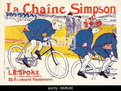 Plakat für La Chaîne Simpson. Toulouse-Lautrec, Henri de, 1864-1901, französischer Maler, Grafiker, Zeichner und Neuerfundene Stockfoto