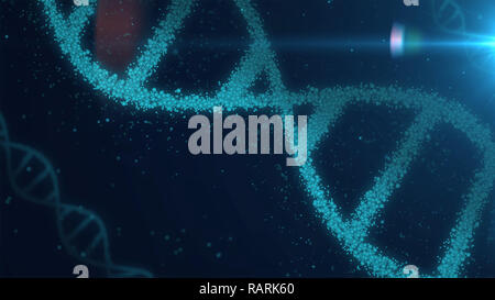 DNA-Helix Moleküle abstrakten 3D-Darstellung. Biotechnologie, Genetik und Wissenschaft Konzept. Neue Technologie Hintergrund. Stockfoto