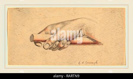 Horatio Greenough, mit der rechten Hand, die eine kurze Rute, American, 1805-1852, 1847, Graphit auf Papier webten. Neuerfundene Stockfoto