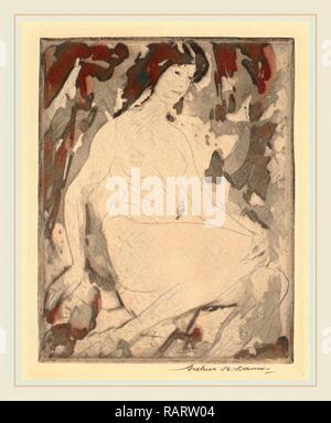 Arthur B. Davies, Iris, American, 1862-1928, 1916, kaltnadelradierung. Neuerfundene durch Gibon. Klassische Kunst mit einem modernen Touch neuerfundene Stockfoto