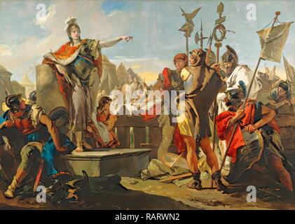 Giovanni Battista Tiepolo, Königin Zenobia Ihr Soldaten Adressierung, Italienisch, 1696-1770, 1725-1730, Öl auf Leinwand neuerfundene Stockfoto