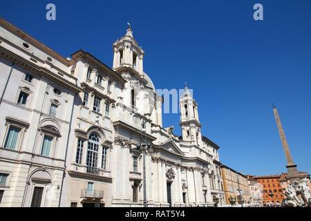 Rom, Italien, Sant'Agnese in Agone Kirche in der Piazza Navona. Barocke Fassade. Stockfoto