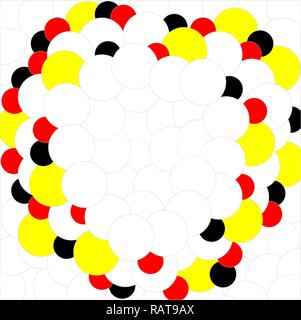 Kugeln weiß rot gelb schwarz auf weißem Hintergrund Stock Vektor