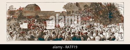 SIR STAFFORD NORTHCOTE IN ULSTER: Der große konservative UND ORANGE TREFFEN IN DEN BOTANISCHEN GÄRTEN, Belfast, Oktober neuerfundene Stockfoto