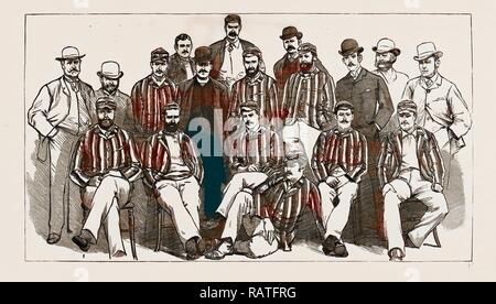 Die australischen Kricketmannschaft jetzt England: H.J.H. Scott (Kapitän), A.H. Jarvis, S.P. Jones, G.E. Palmer, j.m.c Neuerfundene Stockfoto