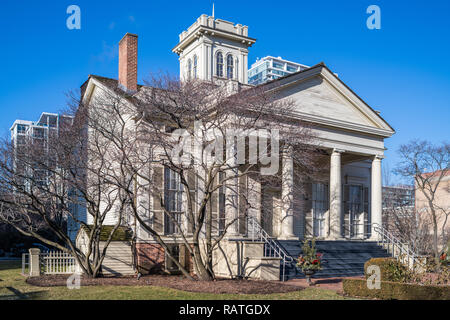 Clarke House, das älteste Haus in Chicago, in der Prairie Avenue entfernt Stockfoto