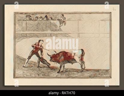 Francisco de Goya, Pedro Romero matando ein Toro parado (Pedro Romero tötete den Angehaltenen Stier), Spanisch, 1746 - 1828 überarbeitet Stockfoto