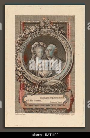 Jakob Adam nach Antoine-François Callet (Österreich, 1748 - 1811), Louis XVI, Marie-Antoinette, und Louis-Charles neuerfundene Stockfoto