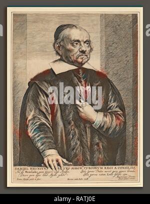 Jan Lievens (Niederländisch, 1607-1674), Daniel Heinsius, Ätzen und Gravur auf Bütten. Neuerfundene durch Gibon. Klassische neuerfundene Stockfoto