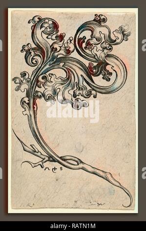 Martin Schongauer (Deutsch, C. 1450 - 1491), Blatt Ornament, C. 1480-1490, Gravur. Neuerfundene durch Gibon. Klassische Kunst neuerfundene Stockfoto