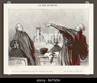 Honoré Daumier, Un Avocat qui est rempli de la Überzeugung intime, Französisch, 1808 - 1879, 1845, Lithographie. Neuerfundene Stockfoto