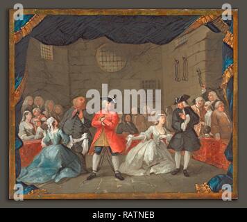 William Hogarth (Englisch, 1697 - 1764), eine Szene aus der Oper, 1728-1729, Öl der Bettler auf Leinwand. Neuerfundene Stockfoto