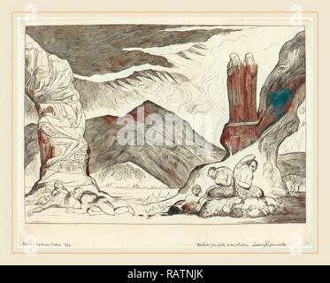 William Blake, britischen (1757-1827), den Kreis der Fälscher, Dante und Vergil, die ihre Nasen, weil der Neuerfundene Stockfoto