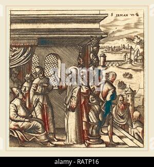 Léonard Gaultier, französisch (1561-1641), Lehre Christi in der Synagoge, wahrscheinlich C. 1576-1580, Gravur. Neuerfundene Stockfoto