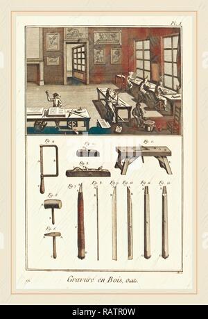 Antonio Baratta nach A.-J. Defehrt und J.-R. Lucotte, Italienisch (1724-1787), Gravure en Bois, Outils: pl. I, 1771-1779 neu konzipiert Stockfoto