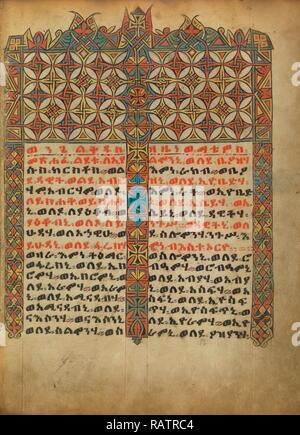 Dekoriert Incipit Seite, Unbekannt, Äthiopien, Afrika, um 1480 - 1520, Tempera auf Pergament, Blatt: 34,5 x 25,6 cm (13 Neuerfundene Stockfoto