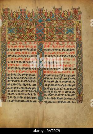 Dekoriert Incipit Seite, Unbekannt, Äthiopien, Afrika, um 1480 - 1520, Tempera auf Pergament, Blatt: 34,5 x 25,6 cm (13 Neuerfundene Stockfoto