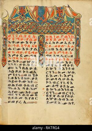 Dekoriert Incipit Seite, Unbekannt, Äthiopien, Afrika, ca. 1504 - 1505, Tempera auf Pergament, Blatt: 34,5 x 26,5 cm (13 Neuerfundene Stockfoto