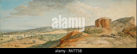 Blick auf die Ruinen des Tempels von Ceres im Tal von Agrigento, Jean-Pierre - Louis-Laurent Hoüel, Französisch, 1735 überarbeitet Stockfoto