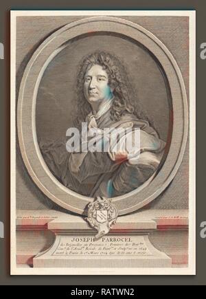 Johann Georg Wille nach Hyacinthe Rigaud (Deutsch, 1715-1808), Joseph Parrocel, 1744, Gravur auf Bütten neuerfundene Stockfoto