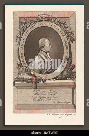 Christian Wilhelm Ketterlinus (Deutsch, 1766-1803), Franz II., Kaiser des Heiligen Römischen Reiches, 1792, Gravur auf Webte Papier neuerfundene Stockfoto