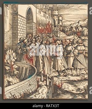 Hans Burgkmair I (Deutsch, 1473-1531), der Schweizer Botschaft gegen die blauen König, Holzschnitt. Neuerfundene Stockfoto