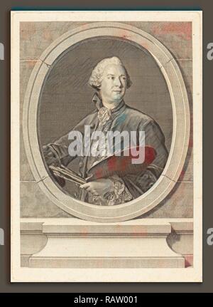 Cathelin Louis-Jacques nach Jean-Marc Nattier (Französisch, 1738-1739 - 1804), Louis Tocque, Gravur auf Bütten neuerfundene Stockfoto